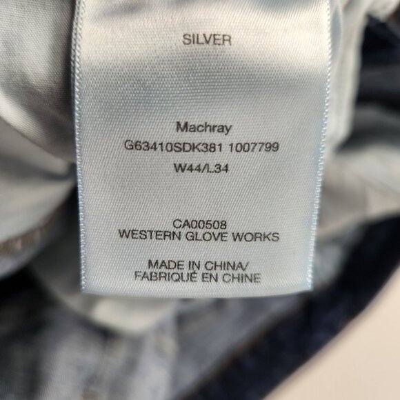 Silver Dark Wash Men's Straight Leg Denim Jeans 44/34 - Picture 11 of 15